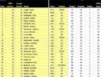 Fantasy Draft Day Spreadsheet