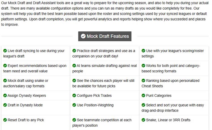 Lineup Experts Mock Draft Simulator